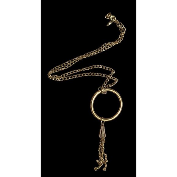 Jewelry - Bohemian Gold Hoop Pendant Tassel Neckalce